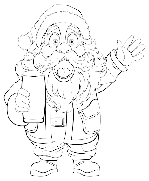 Santa claus coloring vectors illustrations for free download
