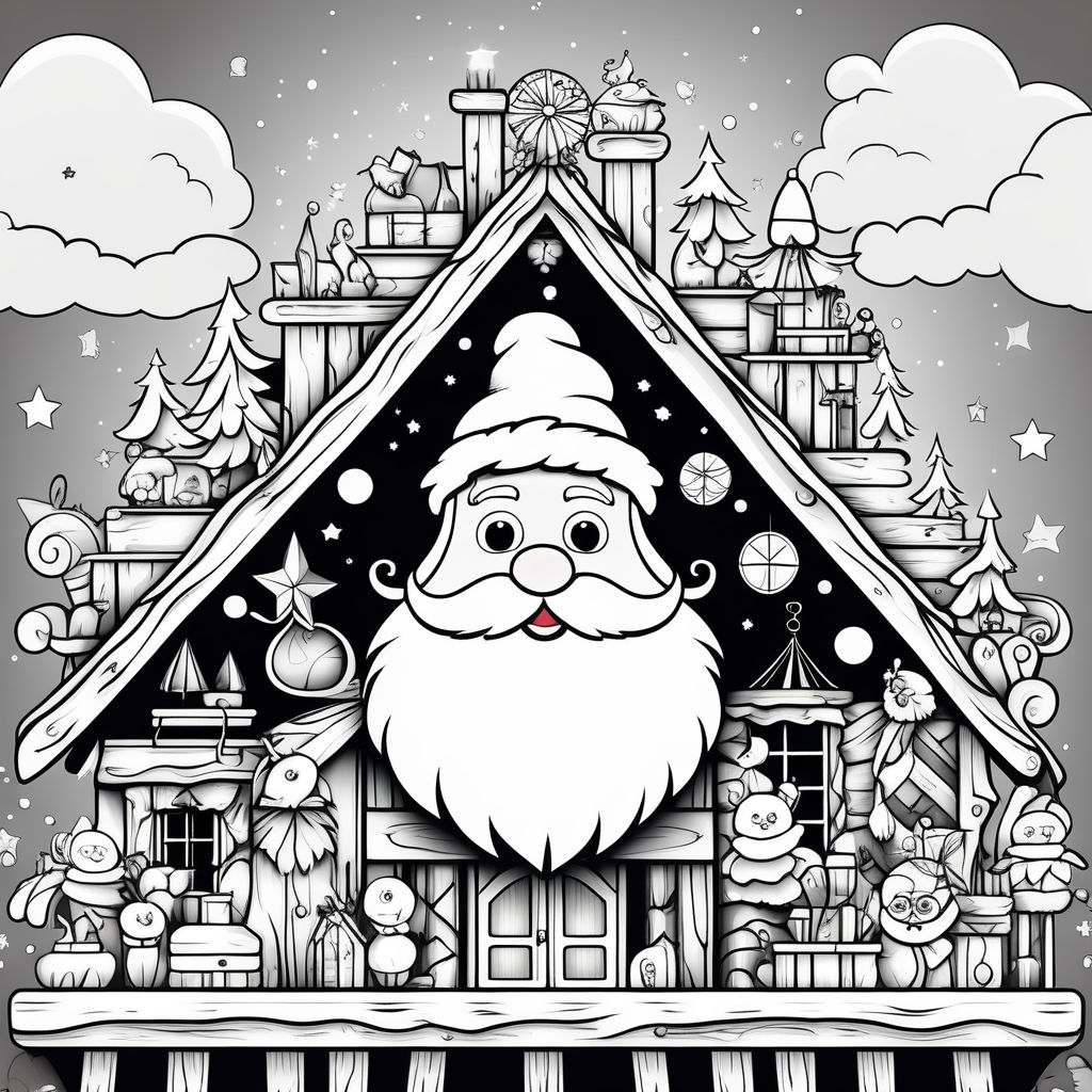 Art style of susan ish detailed santa claus in santas toy workshop