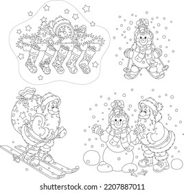Santa claus making toys images stock photos d objects vectors