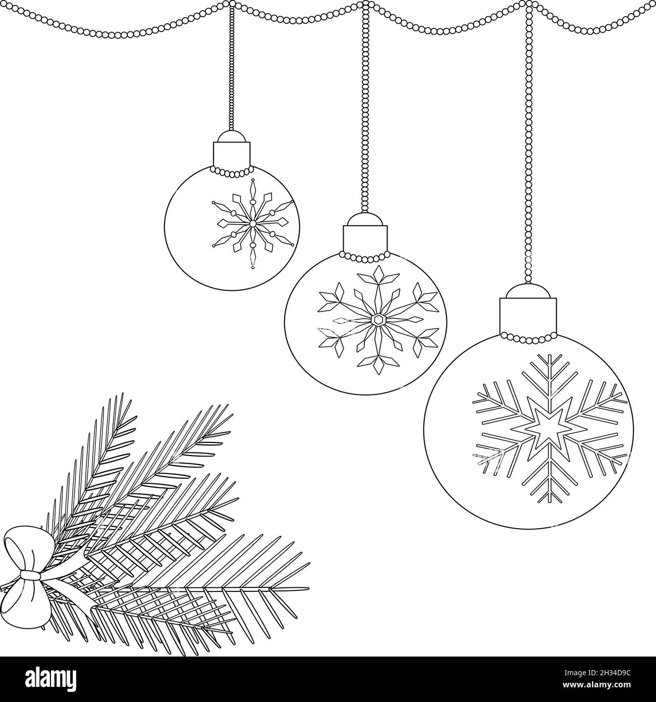 Christmas coloring black and white stock photos images