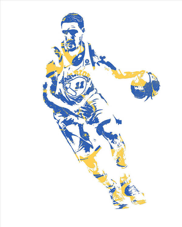 Klay thompson golden state warriors pixel art art print by joe hamilton