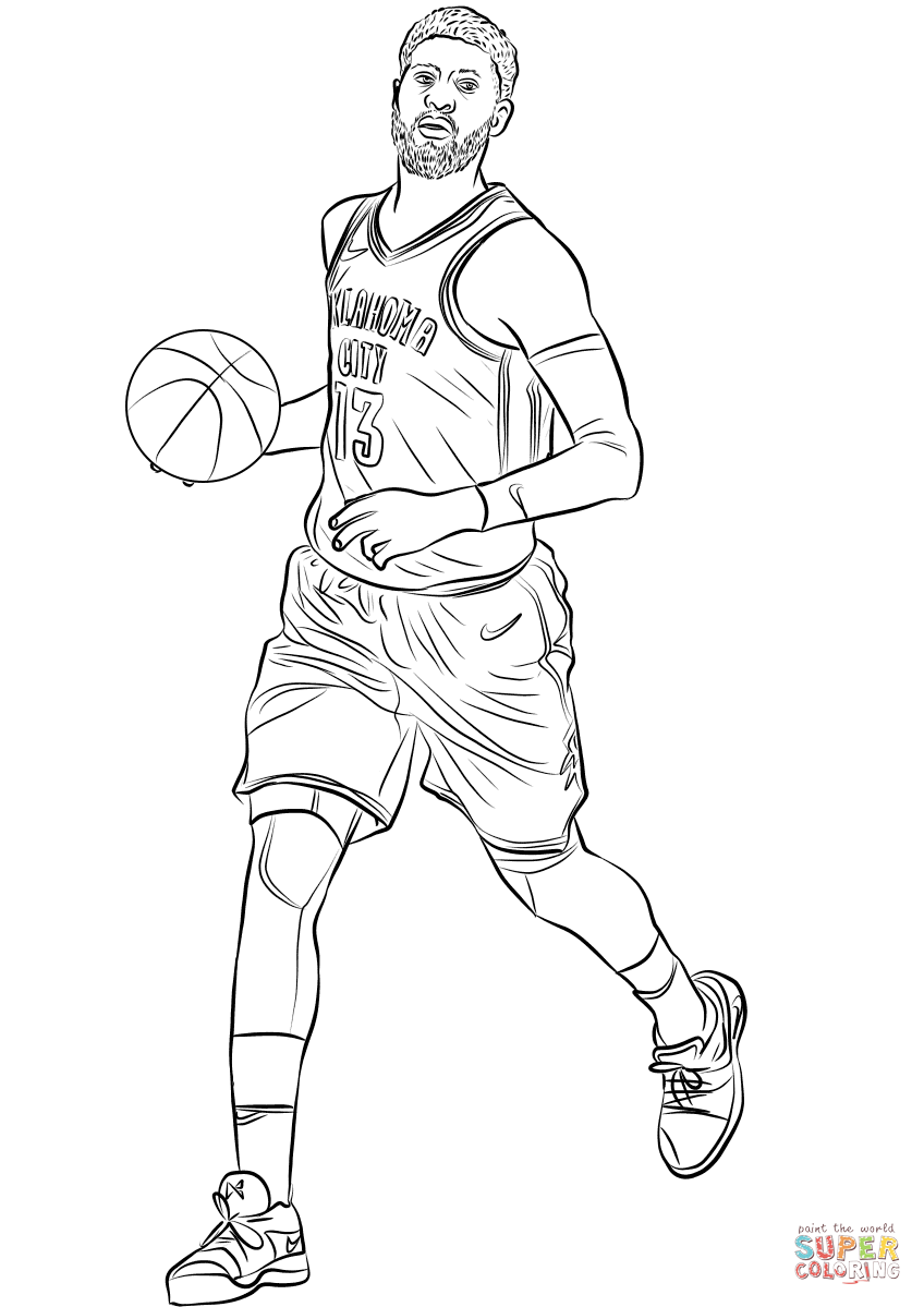 Paul george coloring page free printable coloring pages