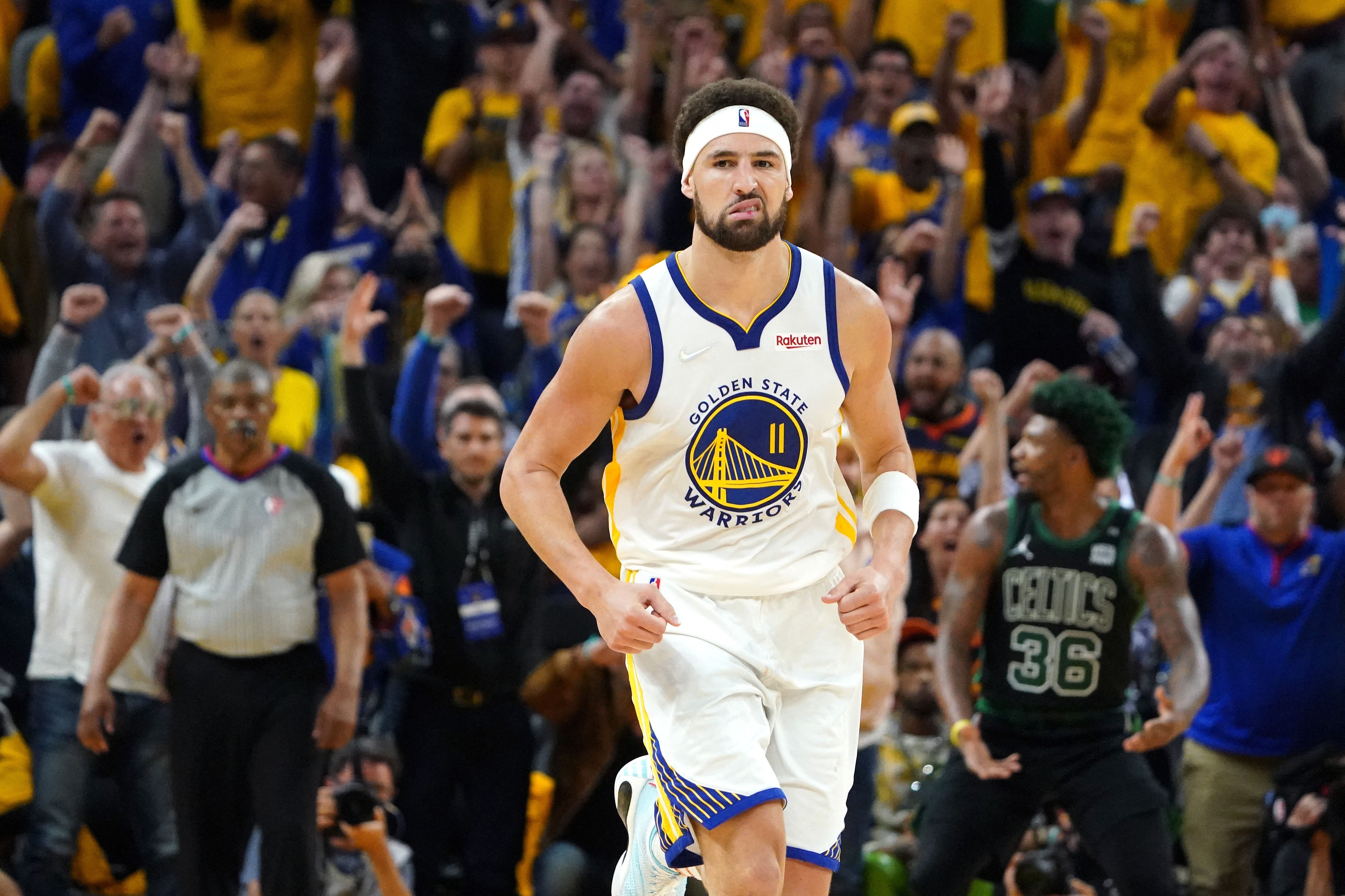 Warriors look for game six klay to deliver championship