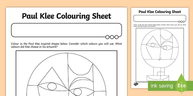 Paul klee louring sheet teacher made