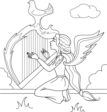 Music fairy coloring page free printable coloring pages