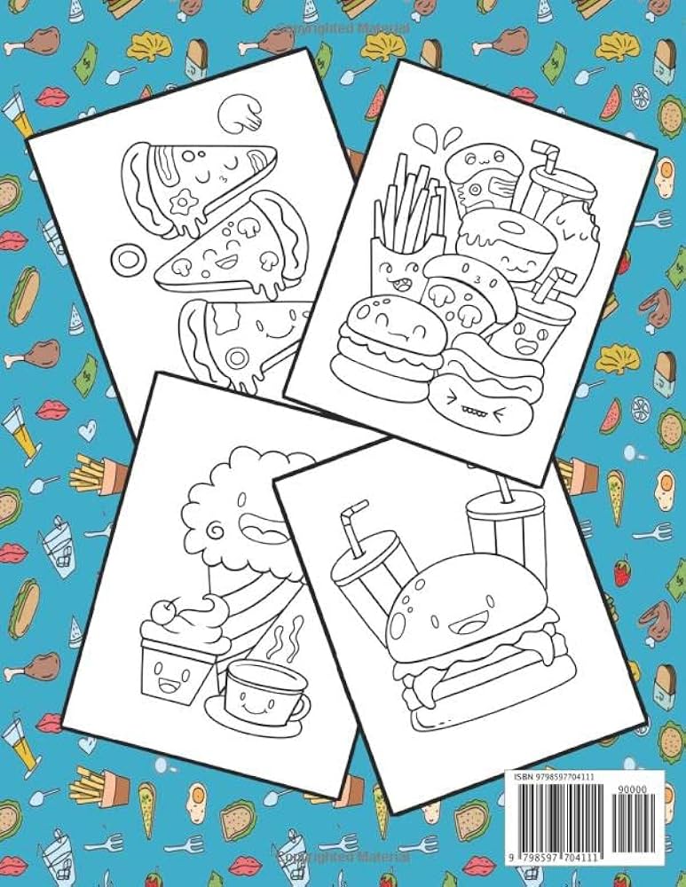 Food loring book food doodles to lor for kids junk food loring book book hb books