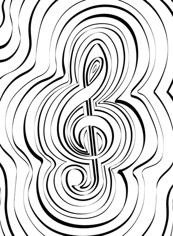 Treble clef music symbol coloring page free printable coloring pages
