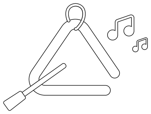 Triangular instrument coloring page free printable coloring pages