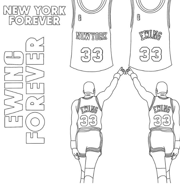 Junior knicks ewing coloring page garden of dreams foundation