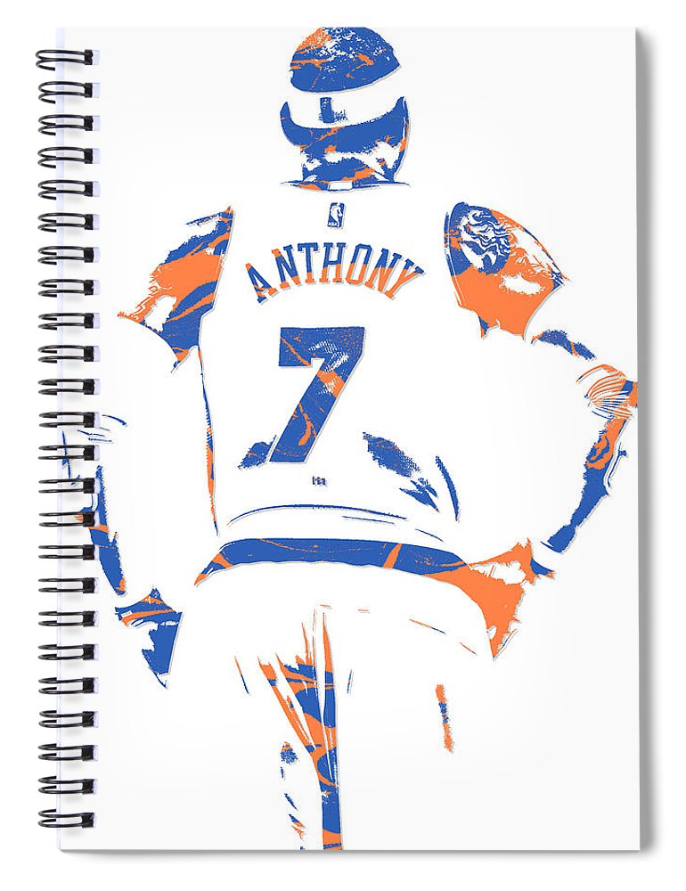 Carmelo anthony new york knicks pixel art spiral notebook by joe hamilton