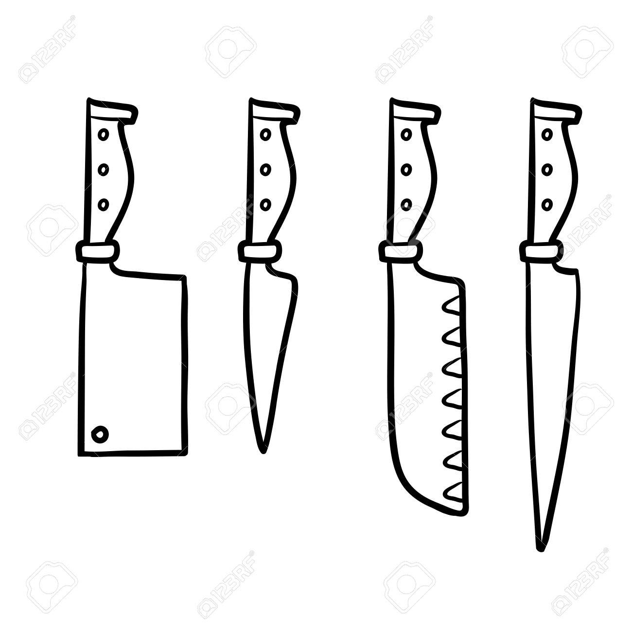 Coloring book for children set of knives royalty free svg cliparts vectors and stock illustration image