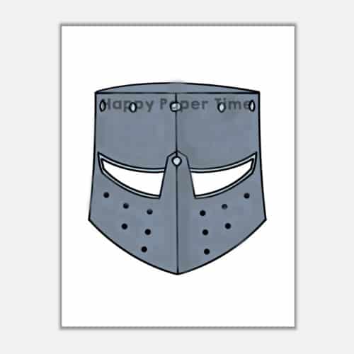 Knight helmet mask template