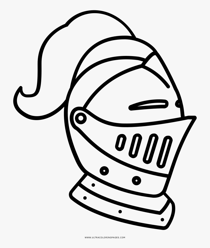Knight helmet coloring page