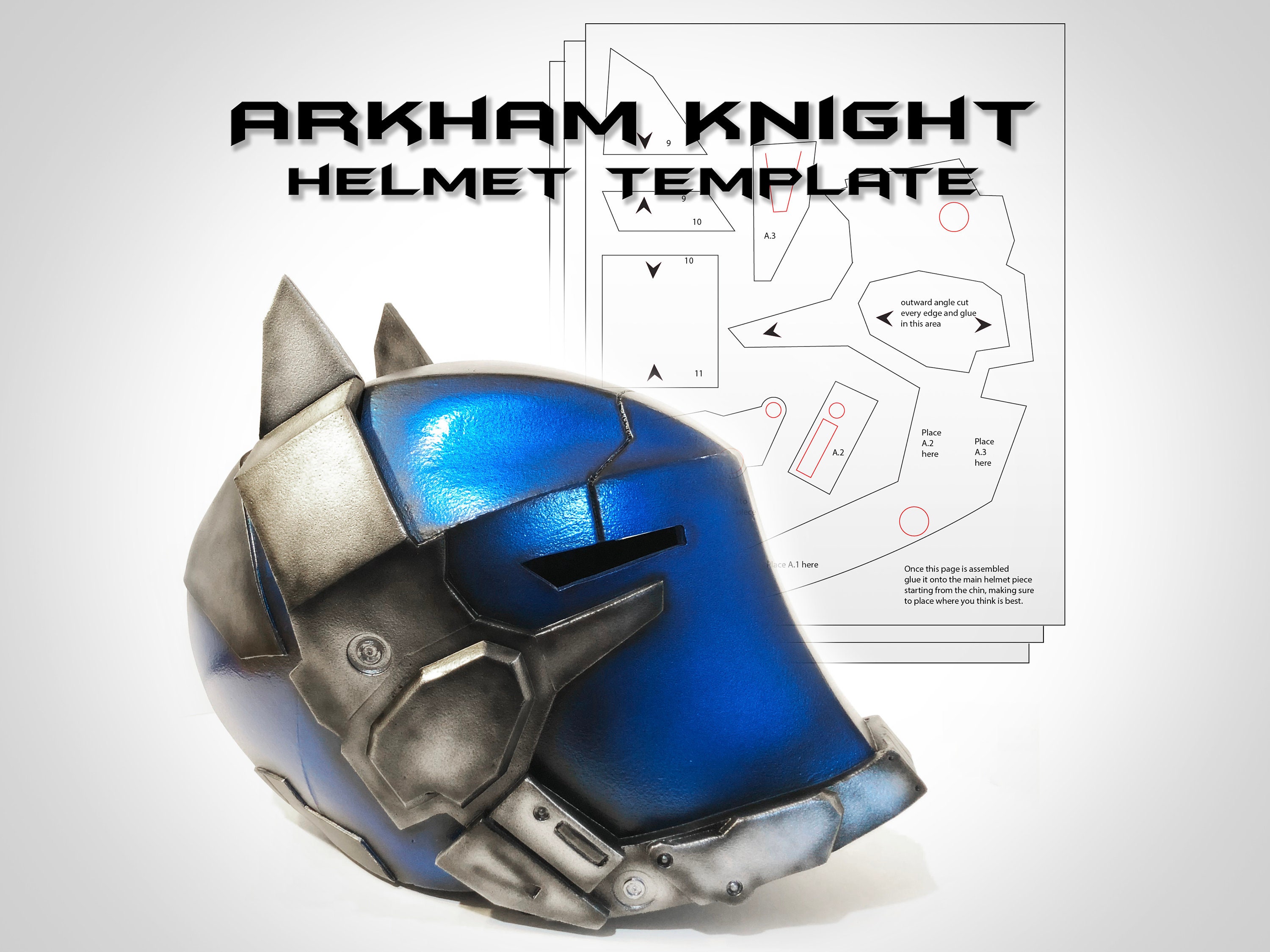 Arkham knight helmet template instant download