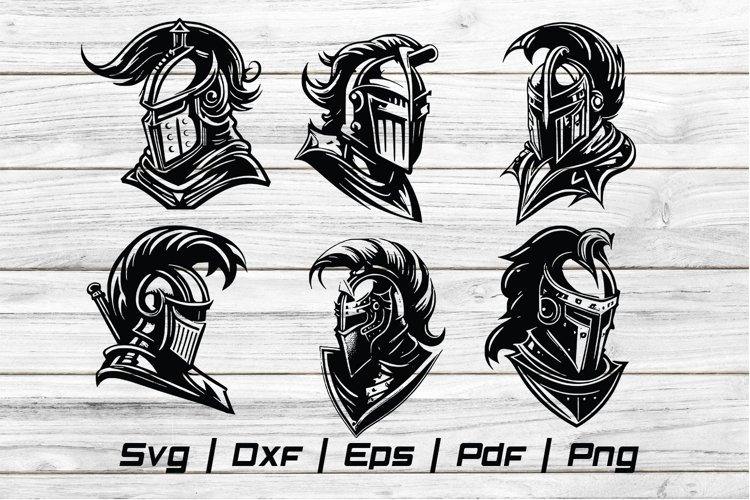 Knight helmet silhouette svg file cut file