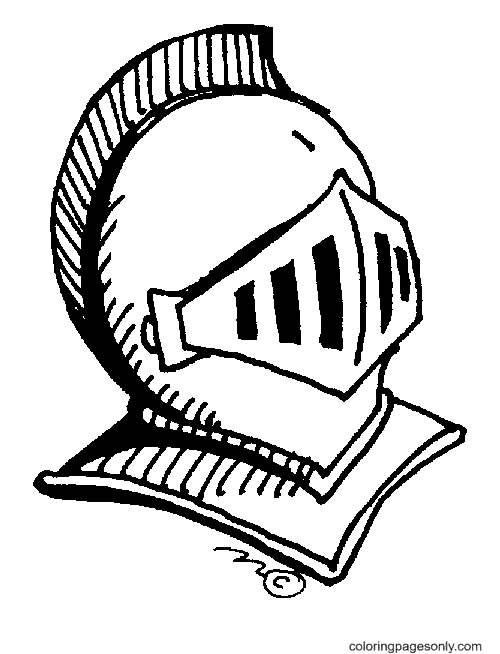 Knights helmet coloring page