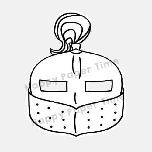 Knight helmet printable coloring craft