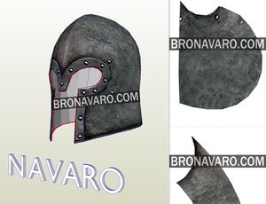 Barbuta helmet printable template pdf pdo
