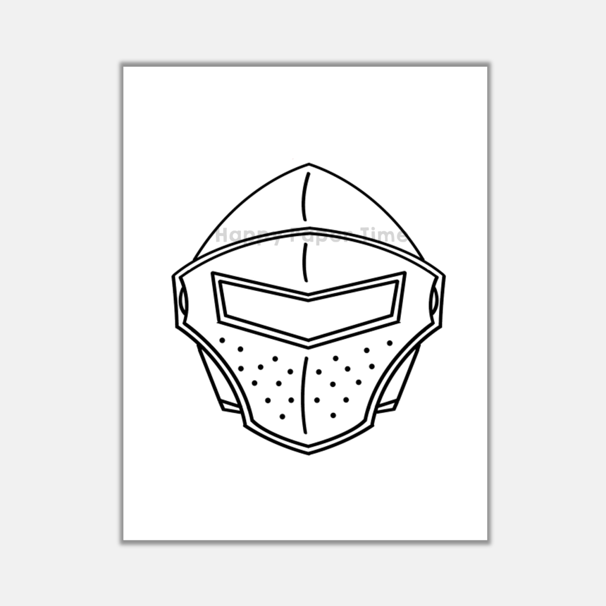 Knight paper mask printable medieval coloring craft activity costume made by teachers