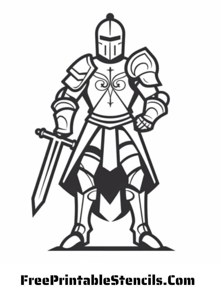 Free printable knight stencils and silhouettes
