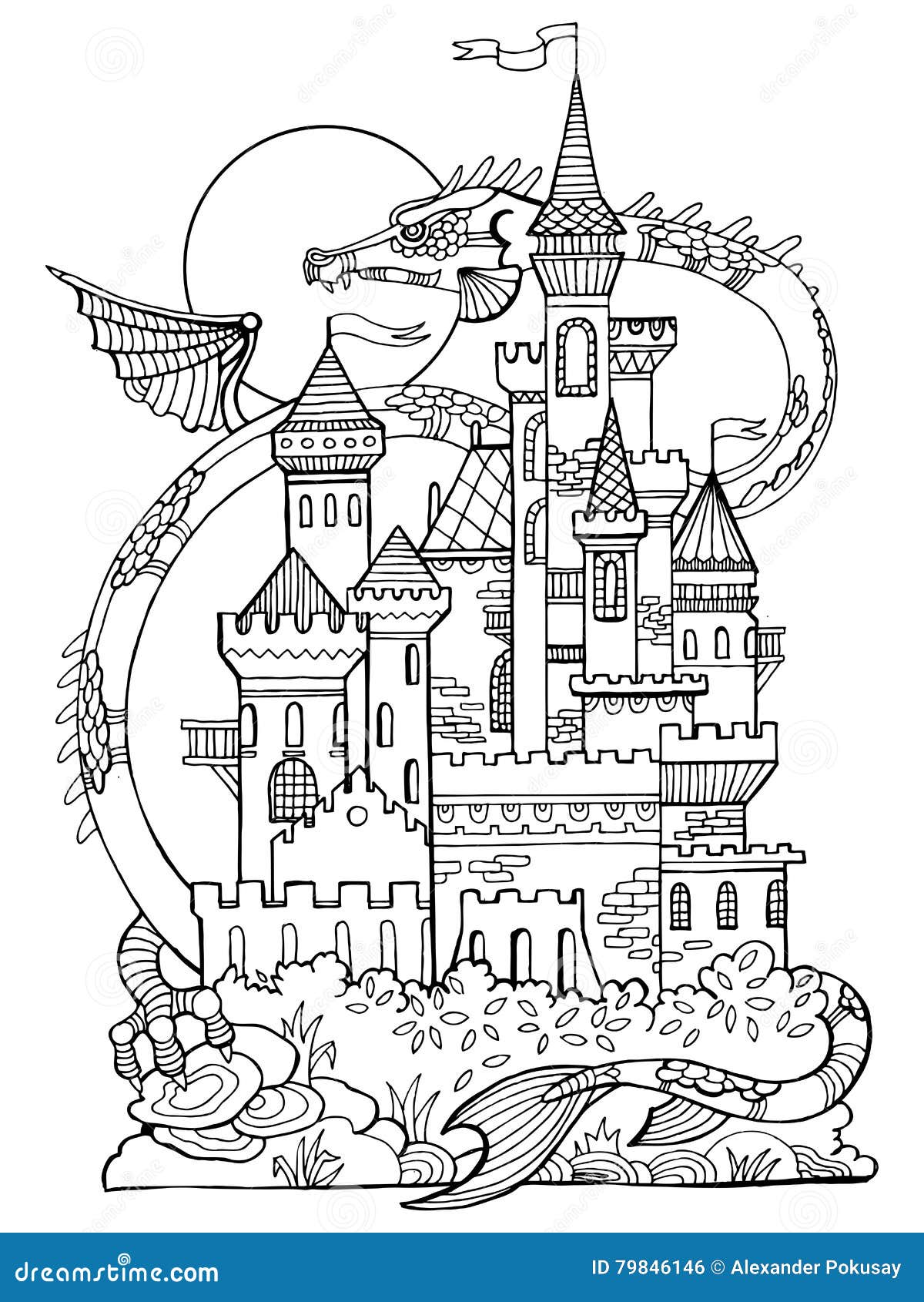 Castle coloring stock illustrations â castle coloring stock illustrations vectors clipart