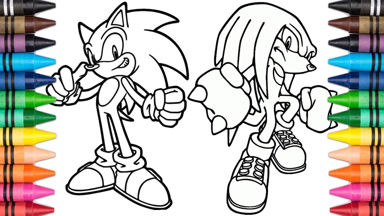 Sonic x knuckle coloring page