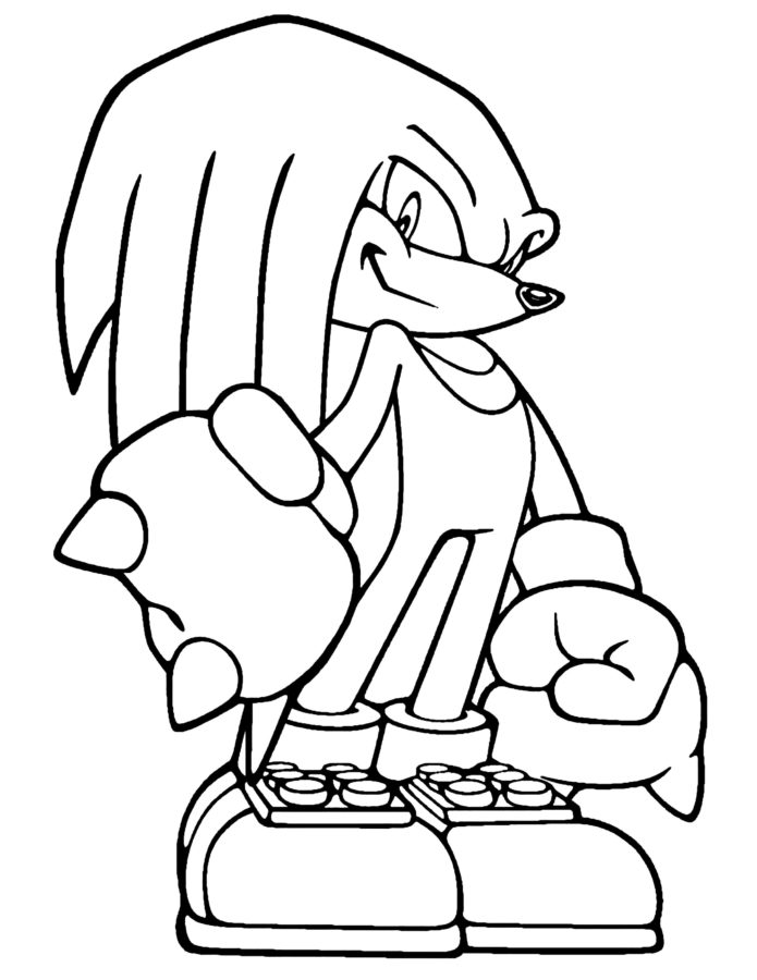 Knuckles the echidna coloring pages