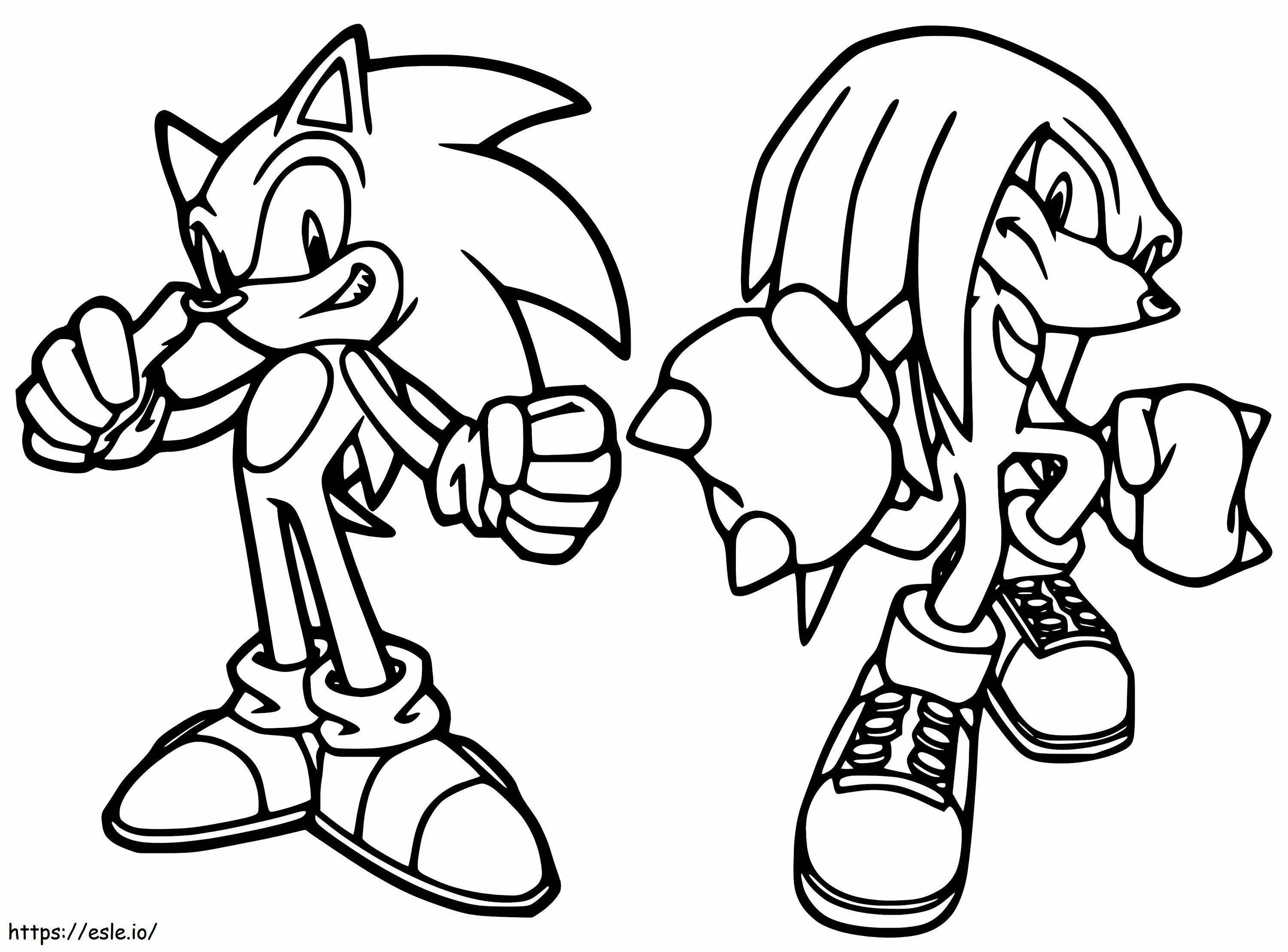 Sonic and knuckles coloring page
