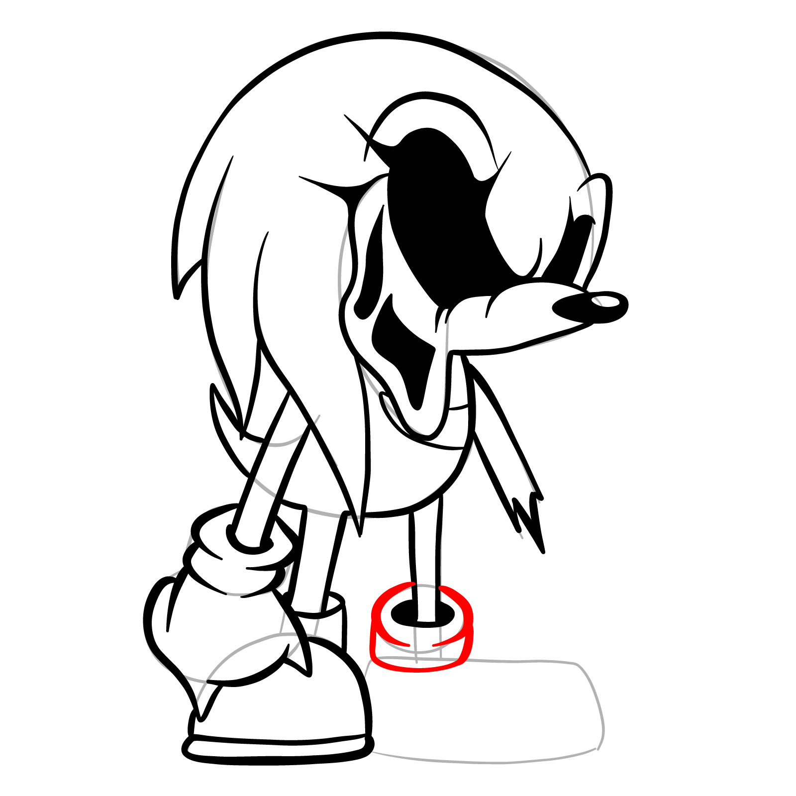 Learn how to draw soul knuckles from vs sonicexe fnf mod