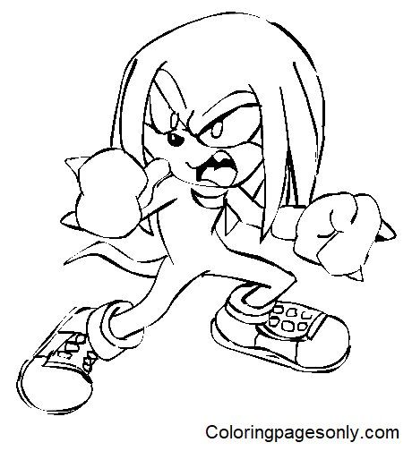 Knuckles coloring pages printable for free download