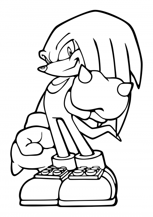 Knuckles the echidna is a member of the knuckles clan coloring pages sonic the hedgehog coloring pages