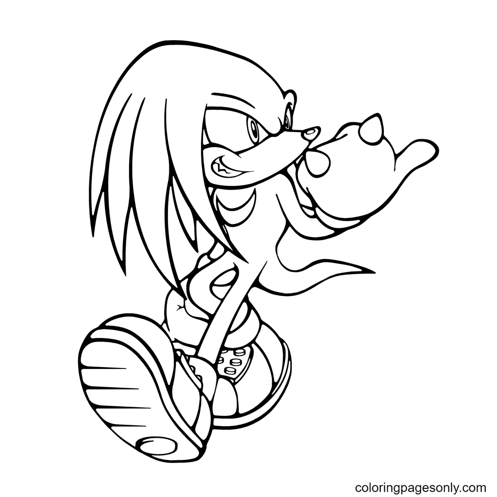 Knuckles coloring pages printable for free download