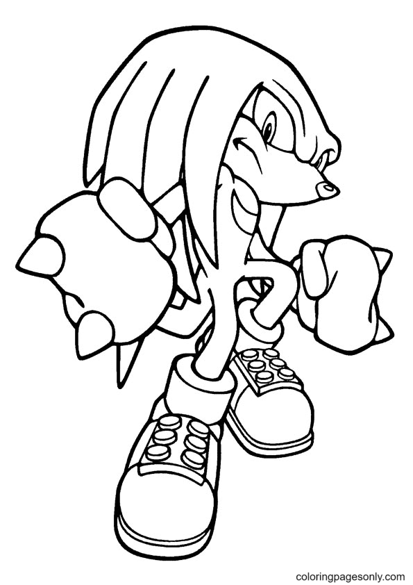 Knuckles coloring pages printable for free download