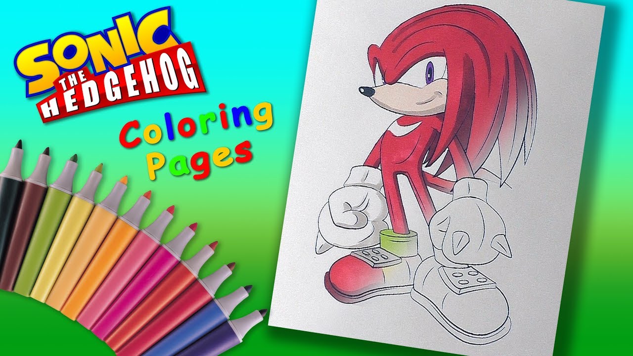 Knuckles the echidna coloring pages forkids sonic the hedgehog coloring book