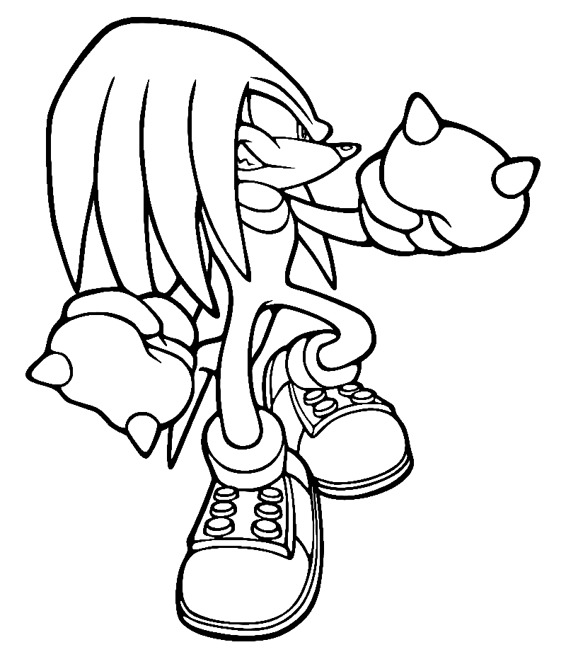 Knuckles coloring pages printable for free download