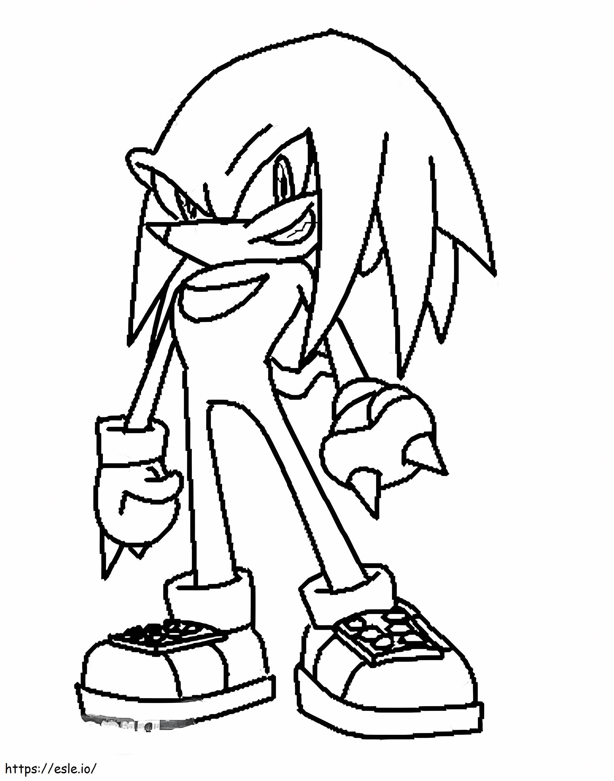 Knuckles the echidna standing coloring page