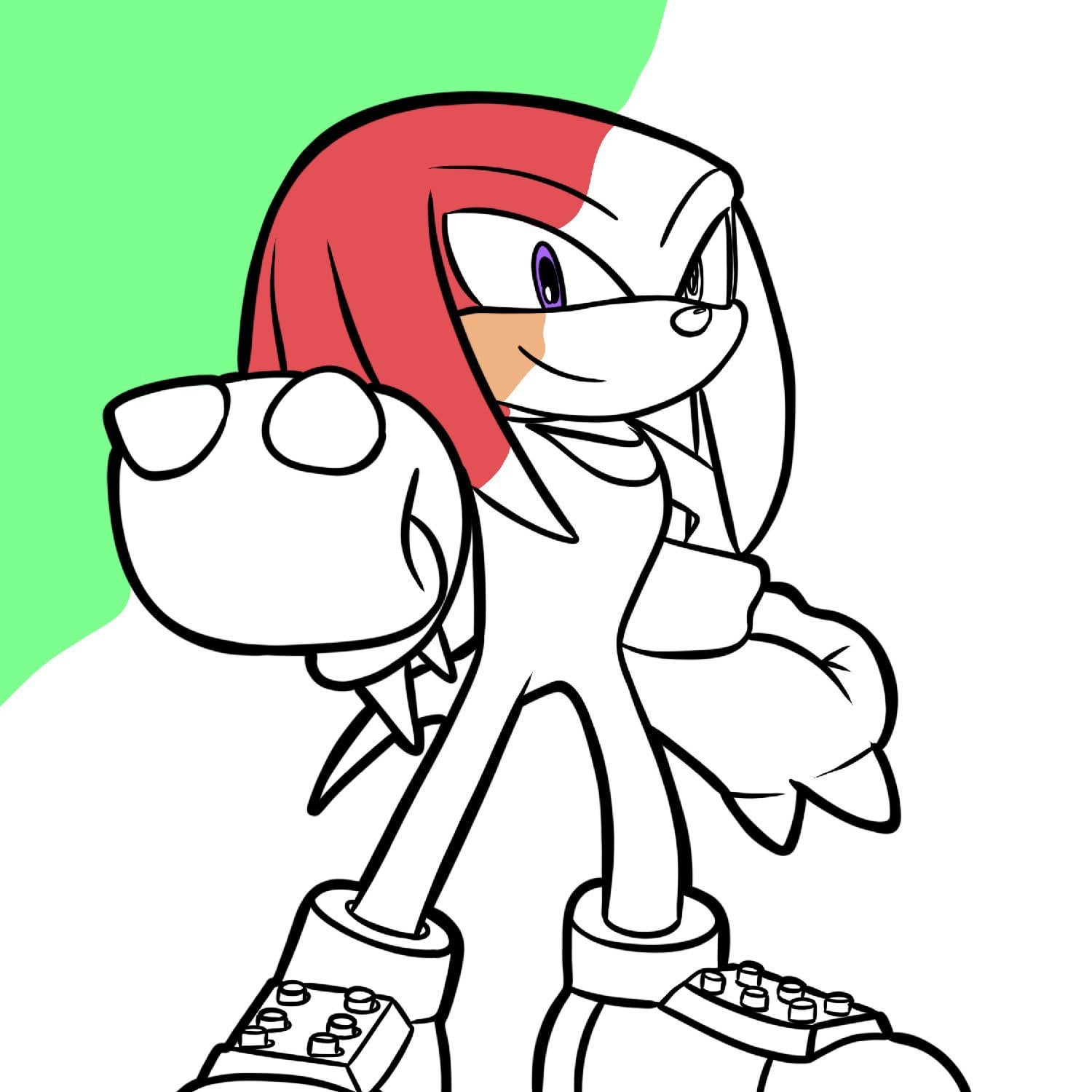 Knuckles the echidna coloring page free printable rfreecoloringforkids