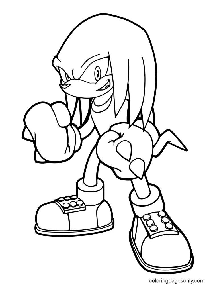 Knuckles coloring pages printable for free download
