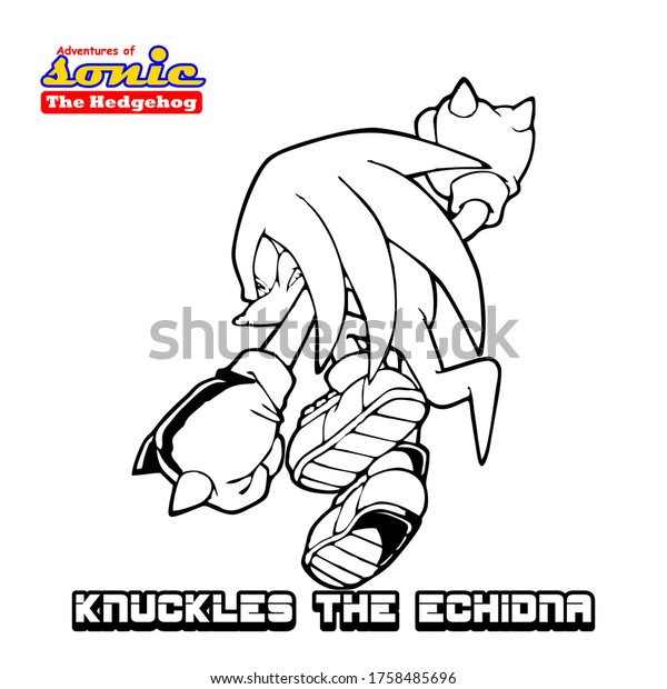 Sonic super herro mascot knuckles echidna stock vector royalty free