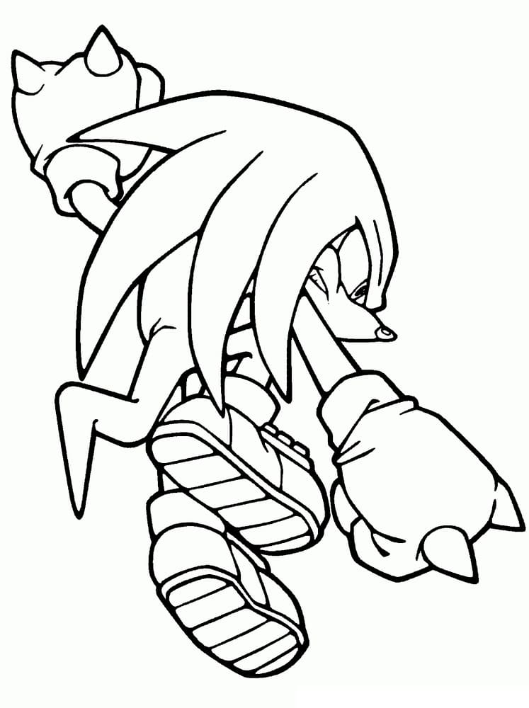 Knuckles the echidna fight coloring page