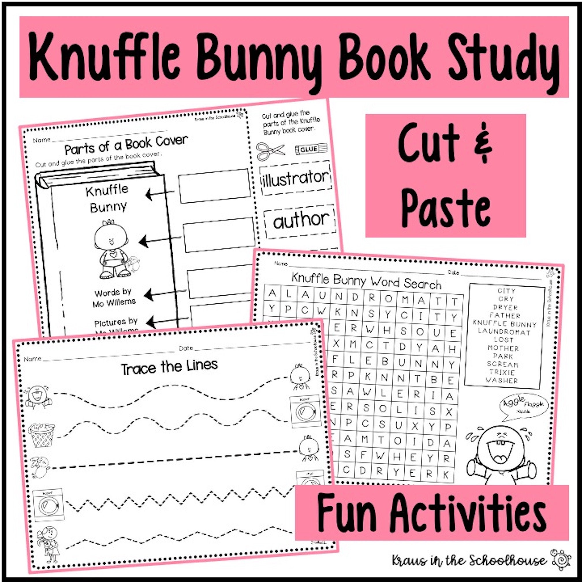 Knuffle bunny book study mo willems author study knuffle bunny worksheets and activity sheets read and respond activities