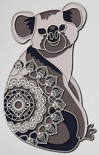 Koala multilayer cut file d mandala
