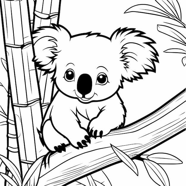 Premium vector vector koala coloring page illustration