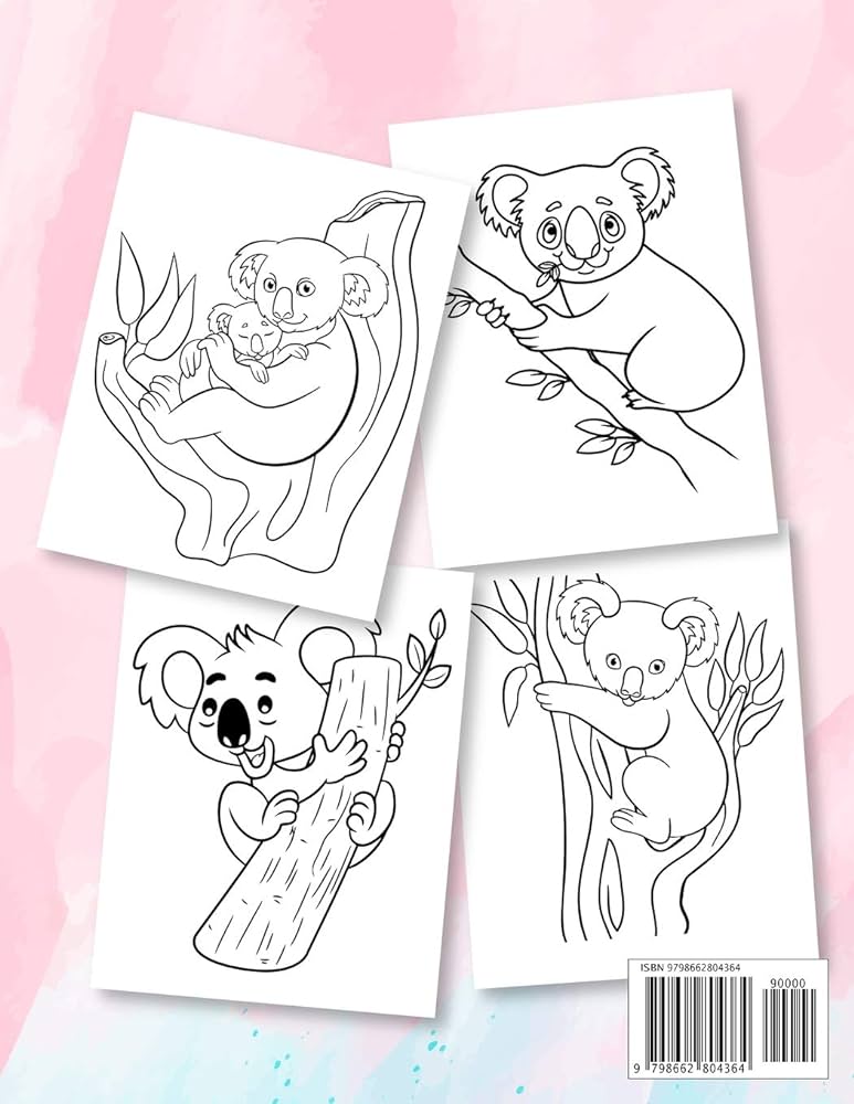 Koala coloring book koala coloring book for kids adorable koala bear lovers pictures for relaxation koala bear coloring books for kids ages