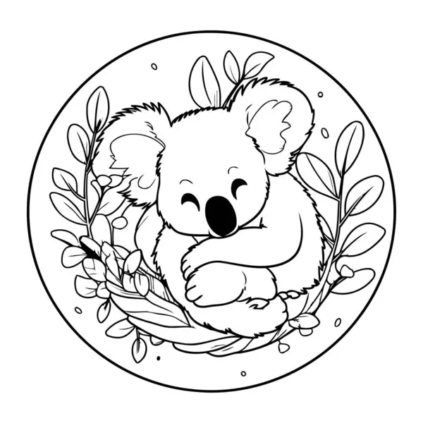 Koala coloring pages vector images