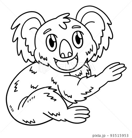 Koala animal isolated coloring page for kids
