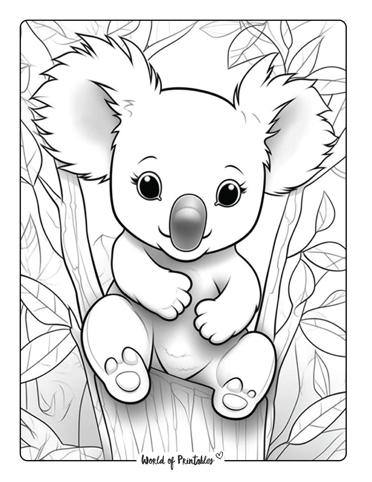 Koala coloring pages for kids adults