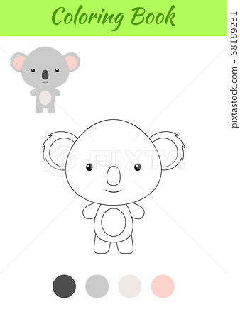Coloring page happy little baby koala