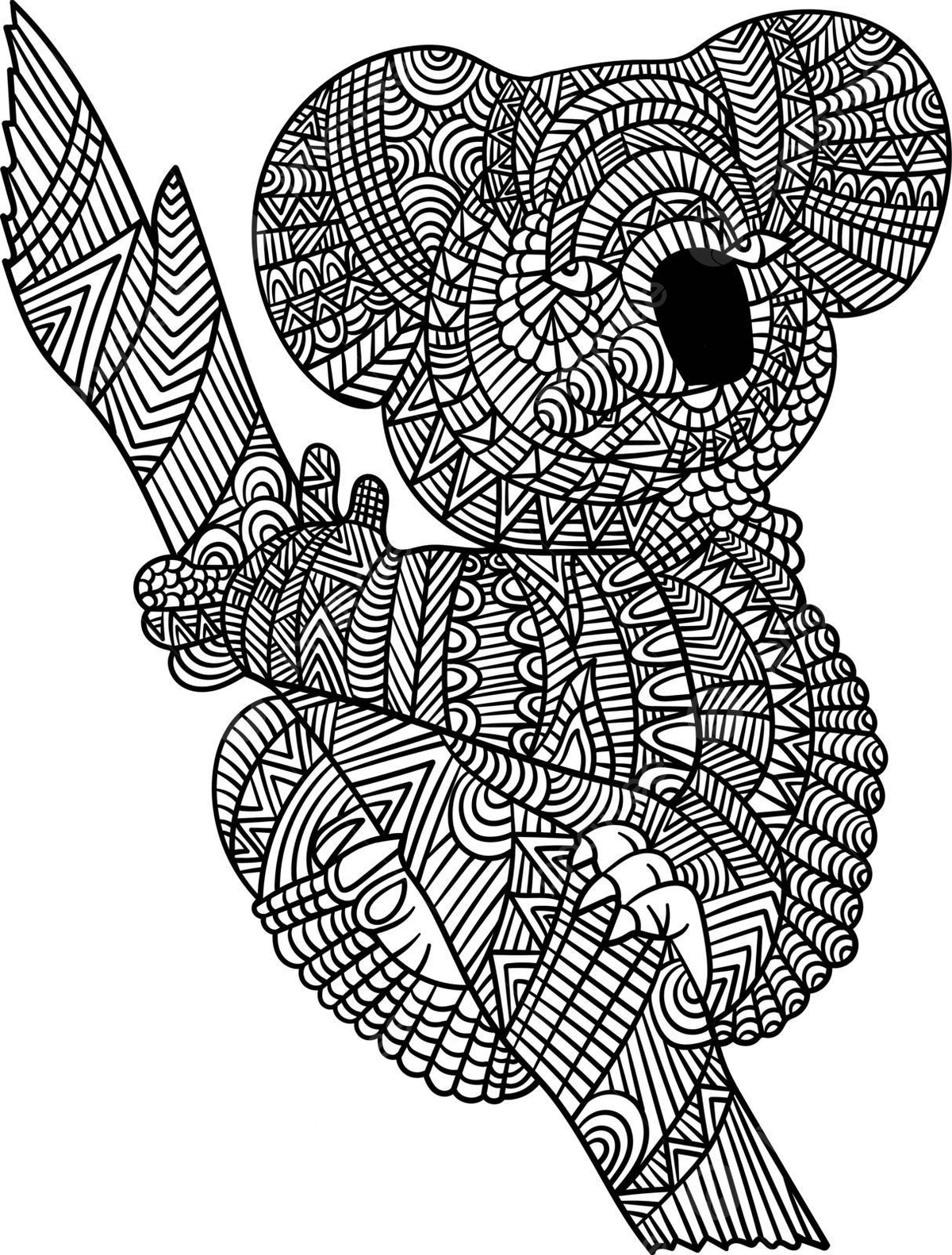 Koala mandala coloring pages for adults coloring page colour animal vector animal drawing man drawing ring drawing png and vector with transparent background for free download