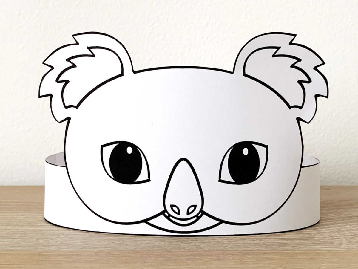 Koala paper crown printable australian animal coloring craft made by teachers